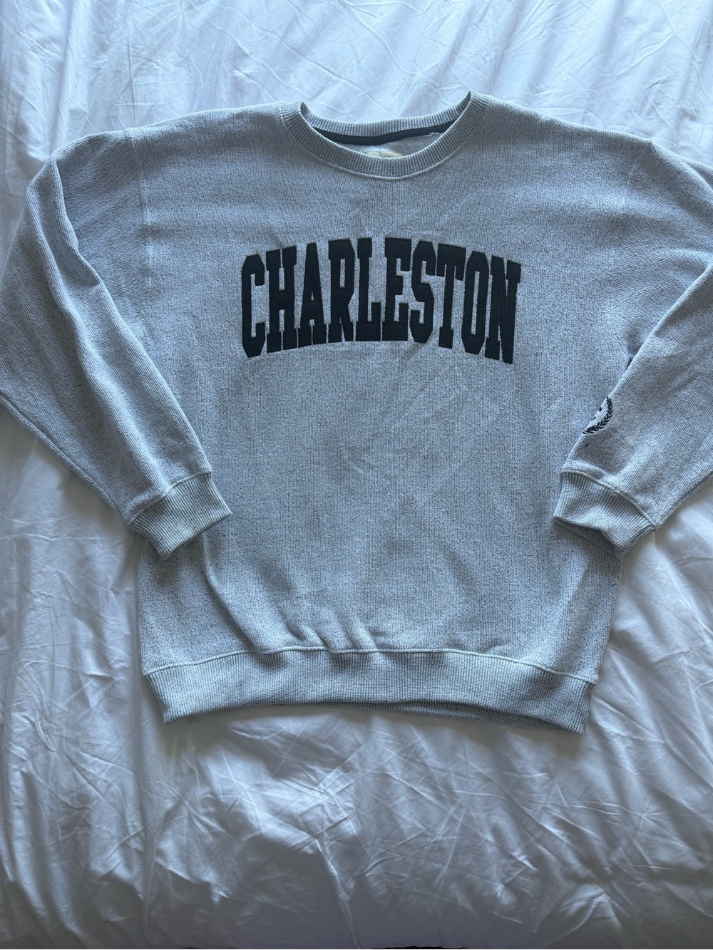 Charleston SC Crewneck Sweatshirt Light Grey Loungewear Cozy Oversized Large